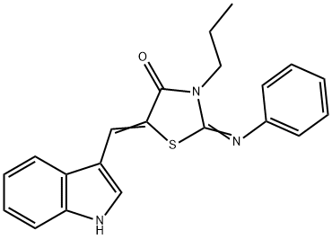 5-(1H-indol-3-ylmethylene)-2-(phenylimino)-3-propyl-1,3-thiazolidin-4-one 结构式