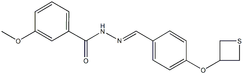 3-methoxy-N'-[4-(3-thietanyloxy)benzylidene]benzohydrazide 结构式