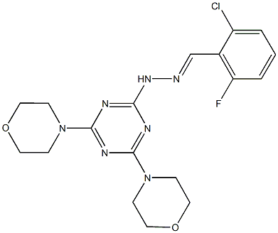 2-chloro-6-fluorobenzaldehyde [4,6-di(4-morpholinyl)-1,3,5-triazin-2-yl]hydrazone 结构式