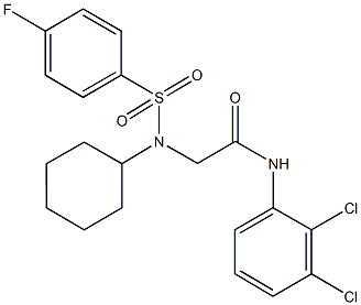 2-{cyclohexyl[(4-fluorophenyl)sulfonyl]amino}-N-(2,3-dichlorophenyl)acetamide 结构式