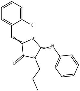 5-(2-chlorobenzylidene)-2-(phenylimino)-3-propyl-1,3-thiazolidin-4-one 结构式
