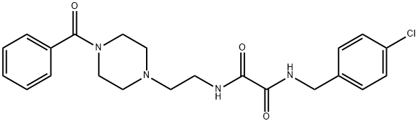 N~1~-[2-(4-benzoyl-1-piperazinyl)ethyl]-N~2~-(4-chlorobenzyl)ethanediamide 结构式