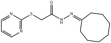 N'-cyclooctylidene-2-(2-pyrimidinylsulfanyl)acetohydrazide 结构式