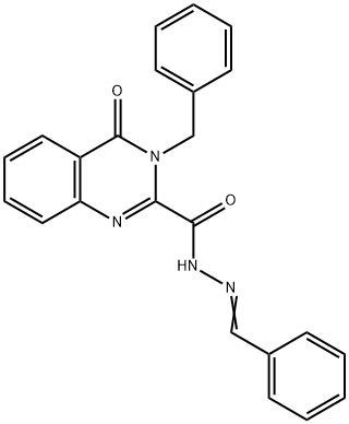 3-benzyl-N'-benzylidene-4-oxo-3,4-dihydro-2-quinazolinecarbohydrazide 结构式