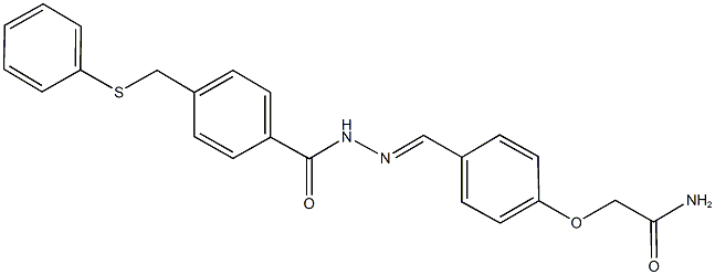 2-[4-(2-{4-[(phenylsulfanyl)methyl]benzoyl}carbohydrazonoyl)phenoxy]acetamide 结构式