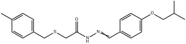 N'-(4-isobutoxybenzylidene)-2-[(4-methylbenzyl)sulfanyl]acetohydrazide 结构式