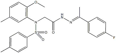 N-(2-{2-[1-(4-fluorophenyl)ethylidene]hydrazino}-2-oxoethyl)-N-(2-methoxy-5-methylphenyl)-4-methylbenzenesulfonamide 结构式