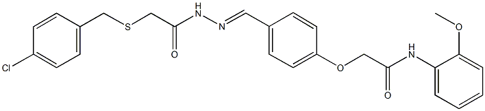 2-[4-(2-{[(4-chlorobenzyl)sulfanyl]acetyl}carbohydrazonoyl)phenoxy]-N-(2-methoxyphenyl)acetamide 结构式