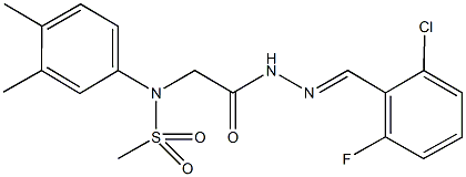 N-{2-[2-(2-chloro-6-fluorobenzylidene)hydrazino]-2-oxoethyl}-N-(3,4-dimethylphenyl)methanesulfonamide 结构式