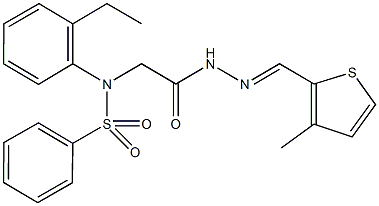 N-(2-ethylphenyl)-N-(2-{2-[(3-methyl-2-thienyl)methylene]hydrazino}-2-oxoethyl)benzenesulfonamide 结构式