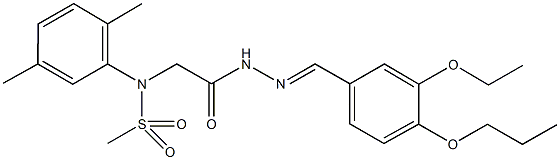 N-(2,5-dimethylphenyl)-N-{2-[2-(3-ethoxy-4-propoxybenzylidene)hydrazino]-2-oxoethyl}methanesulfonamide 结构式