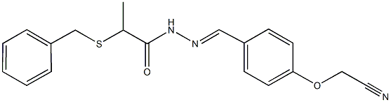 2-(benzylsulfanyl)-N'-[4-(cyanomethoxy)benzylidene]propanohydrazide 结构式