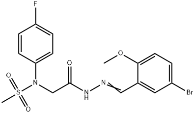 N-{2-[2-(5-bromo-2-methoxybenzylidene)hydrazino]-2-oxoethyl}-N-(4-fluorophenyl)methanesulfonamide 结构式