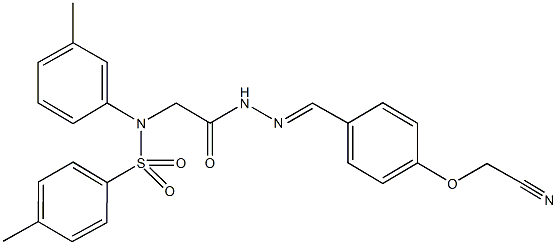 N-(2-{2-[4-(cyanomethoxy)benzylidene]hydrazino}-2-oxoethyl)-4-methyl-N-(3-methylphenyl)benzenesulfonamide 结构式