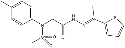 N-(4-methylphenyl)-N-(2-oxo-2-{2-[1-(2-thienyl)ethylidene]hydrazino}ethyl)methanesulfonamide 结构式