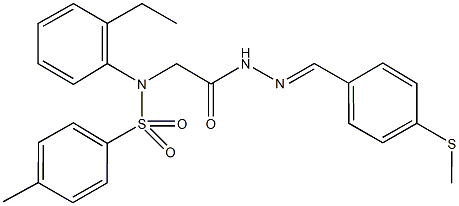 N-(2-ethylphenyl)-4-methyl-N-(2-{2-[4-(methylsulfanyl)benzylidene]hydrazino}-2-oxoethyl)benzenesulfonamide 结构式