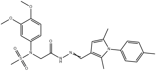 N-(3,4-dimethoxyphenyl)-N-[2-(2-{[2,5-dimethyl-1-(4-methylphenyl)-1H-pyrrol-3-yl]methylene}hydrazino)-2-oxoethyl]methanesulfonamide 结构式