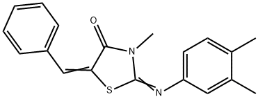 5-benzylidene-2-[(3,4-dimethylphenyl)imino]-3-methyl-1,3-thiazolidin-4-one 结构式