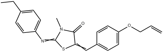 5-[4-(allyloxy)benzylidene]-2-[(4-ethylphenyl)imino]-3-methyl-1,3-thiazolidin-4-one 结构式