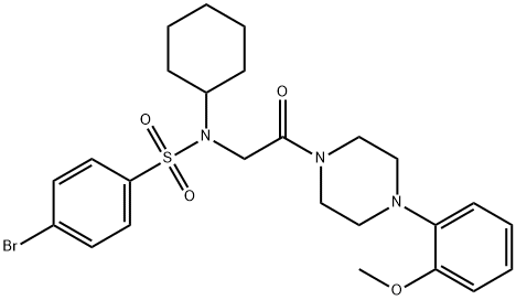 4-bromo-N-cyclohexyl-N-{2-[4-(2-methoxyphenyl)-1-piperazinyl]-2-oxoethyl}benzenesulfonamide 结构式