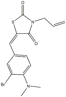 3-allyl-5-[3-bromo-4-(dimethylamino)benzylidene]-1,3-thiazolidine-2,4-dione 结构式