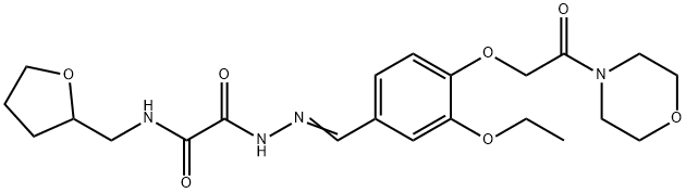 2-(2-{3-ethoxy-4-[2-(4-morpholinyl)-2-oxoethoxy]benzylidene}hydrazino)-2-oxo-N-(tetrahydro-2-furanylmethyl)acetamide 结构式