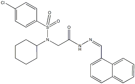 4-chloro-N-cyclohexyl-N-{2-[2-(1-naphthylmethylene)hydrazino]-2-oxoethyl}benzenesulfonamide 结构式