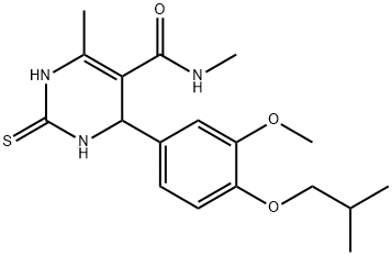 4-(4-isobutoxy-3-methoxyphenyl)-N,6-dimethyl-2-thioxo-1,2,3,4-tetrahydro-5-pyrimidinecarboxamide 结构式
