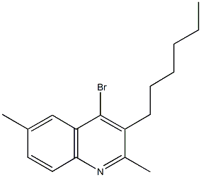 4-bromo-3-hexyl-2,6-dimethylquinoline 结构式