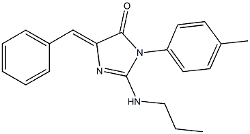 5-benzylidene-3-(4-methylphenyl)-2-(propylamino)-3,5-dihydro-4H-imidazol-4-one 结构式