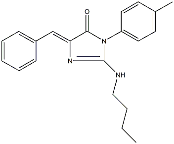 5-benzylidene-2-(butylamino)-3-(4-methylphenyl)-3,5-dihydro-4H-imidazol-4-one 结构式