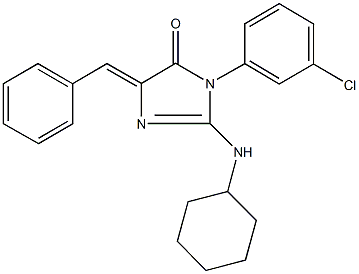 5-benzylidene-3-(3-chlorophenyl)-2-(cyclohexylamino)-3,5-dihydro-4H-imidazol-4-one 结构式