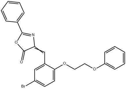 4-[5-bromo-2-(2-phenoxyethoxy)benzylidene]-2-phenyl-1,3-oxazol-5(4H)-one 结构式