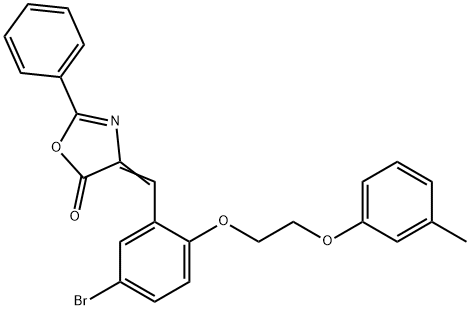 4-{5-bromo-2-[2-(3-methylphenoxy)ethoxy]benzylidene}-2-phenyl-1,3-oxazol-5(4H)-one 结构式