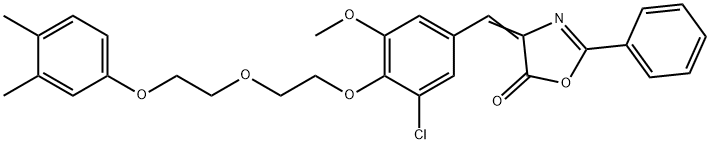 4-(3-chloro-4-{2-[2-(3,4-dimethylphenoxy)ethoxy]ethoxy}-5-methoxybenzylidene)-2-phenyl-1,3-oxazol-5(4H)-one 结构式