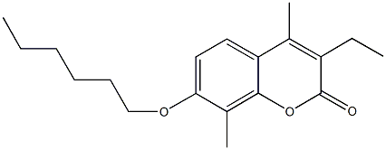 3-ethyl-7-(hexyloxy)-4,8-dimethyl-2H-chromen-2-one 结构式