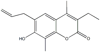 6-allyl-3-ethyl-7-hydroxy-4,8-dimethyl-2H-chromen-2-one 结构式