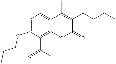 8-acetyl-3-butyl-4-methyl-7-propoxy-2H-chromen-2-one 结构式