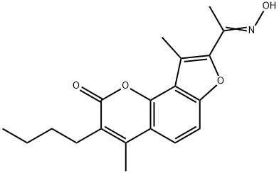 3-butyl-8-(N-hydroxyethanimidoyl)-4,9-dimethyl-2H-furo[2,3-h]chromen-2-one 结构式