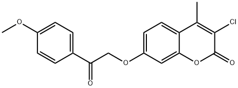 3-chloro-7-[2-(4-methoxyphenyl)-2-oxoethoxy]-4-methyl-2H-chromen-2-one 结构式