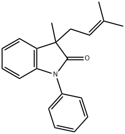 3-methyl-3-(3-methyl-2-butenyl)-1-phenyl-1,3-dihydro-2H-indol-2-one 结构式