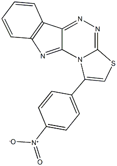 1-{4-nitrophenyl}[1,3]thiazolo[2',3':3,4][1,2,4]triazino[5,6-b]indole 结构式