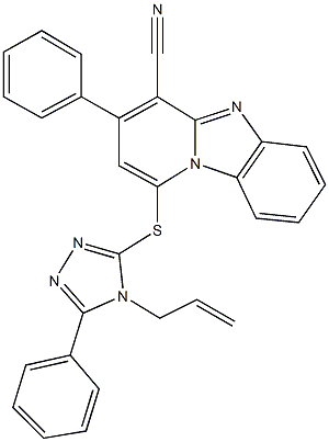 1-[(4-allyl-5-phenyl-4H-1,2,4-triazol-3-yl)sulfanyl]-3-phenylpyrido[1,2-a]benzimidazole-4-carbonitrile 结构式