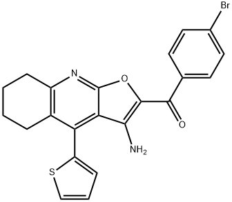 [3-amino-4-(2-thienyl)-5,6,7,8-tetrahydrofuro[2,3-b]quinolin-2-yl](4-bromophenyl)methanone 结构式