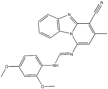 N'-(4-cyano-3-methylpyrido[1,2-a]benzimidazol-1-yl)-N-(2,4-dimethoxyphenyl)imidoformamide 结构式