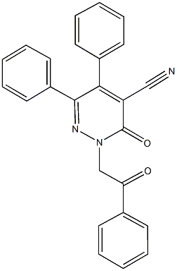 3-oxo-2-(2-oxo-2-phenylethyl)-5,6-diphenyl-2,3-dihydro-4-pyridazinecarbonitrile 结构式