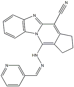 11-[2-(3-pyridinylmethylene)hydrazino]-2,3-dihydro-1H-cyclopenta[4,5]pyrido[1,2-a]benzimidazole-4-carbonitrile 结构式