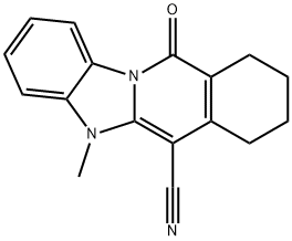 5-methyl-11-oxo-5,7,8,9,10,11-hexahydrobenzimidazo[1,2-b]isoquinoline-6-carbonitrile 结构式