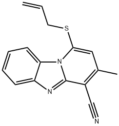 1-(allylthio)-3-methylpyrido[1,2-a]benzimidazole-4-carbonitrile 结构式