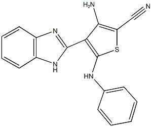 3-amino-5-anilino-4-(1H-benzimidazol-2-yl)thiophene-2-carbonitrile 结构式